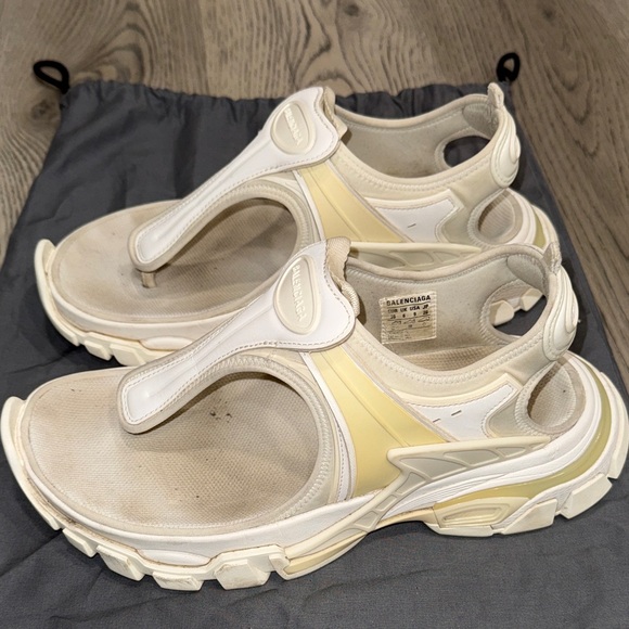 Balenciaga White Cream Sport Sandals - Picture 5 of 7